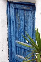 Traditional greek colors adorne the island